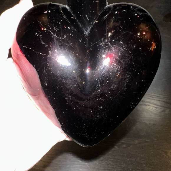 German Kugel Hand-blown Art Glass Red/Burgandy Heart Vintage ornament crackle - Picture 2 of 16